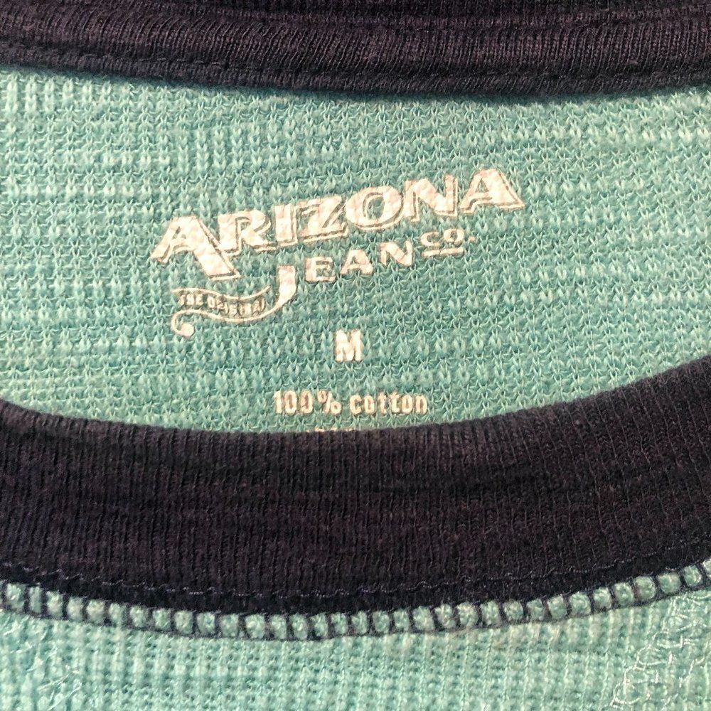 Men's size Medium ARIZONA Long Sleeved Raglan shirt Navy & Teal. RB1 - Picture 3 of 5